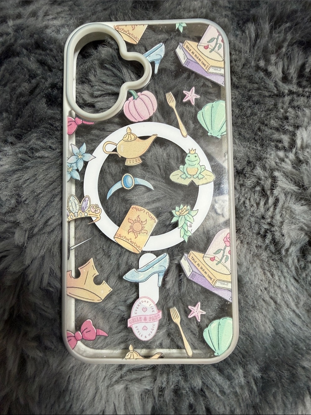 Fairy Tale Decorative Clear Phone Case - Pink, Mint & Gold Accents